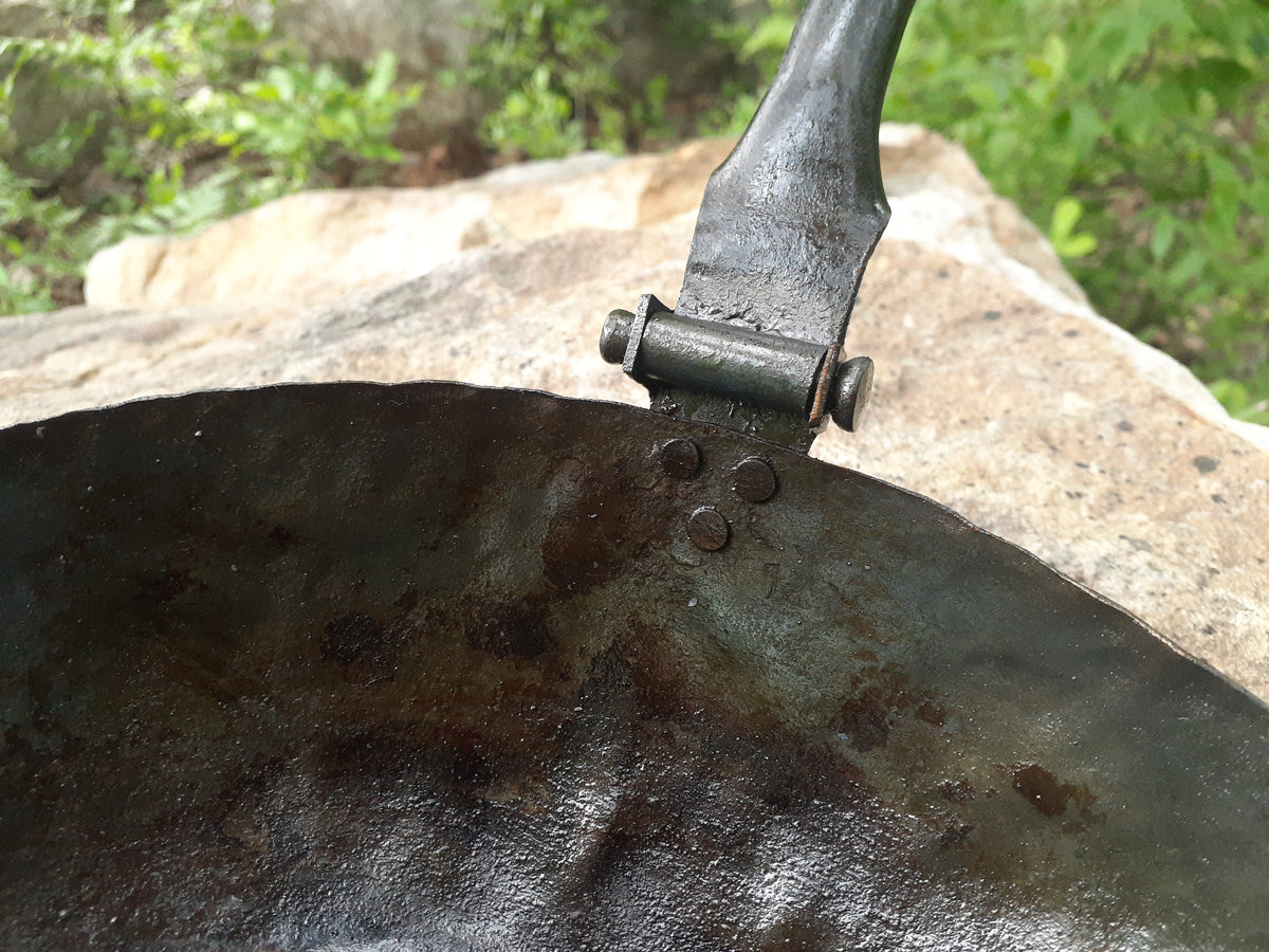 6.5 Folding Handle Skillet, Hand Forged, Hiking, Bushcraft, Camping 