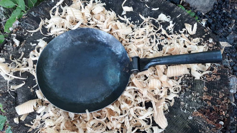 Camp Skillet, Hand Forged, Hiking 6.75" or 9.5" dia. Bushcraft and Camping