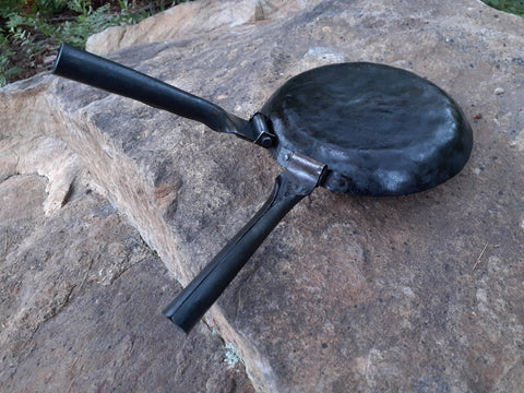 Camp Skillet, Hand Forged, Hiking 6.75 or 9.5 dia. Bushcraft and