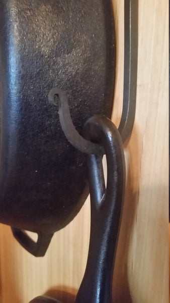 Forged long hook, over cabinet