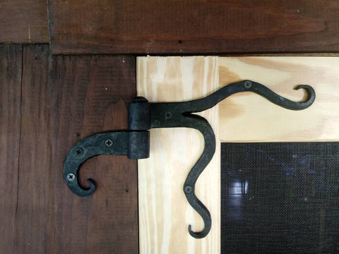 Hand forged decorative door hinges