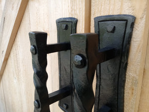 Hand forged large door pulls, barn door